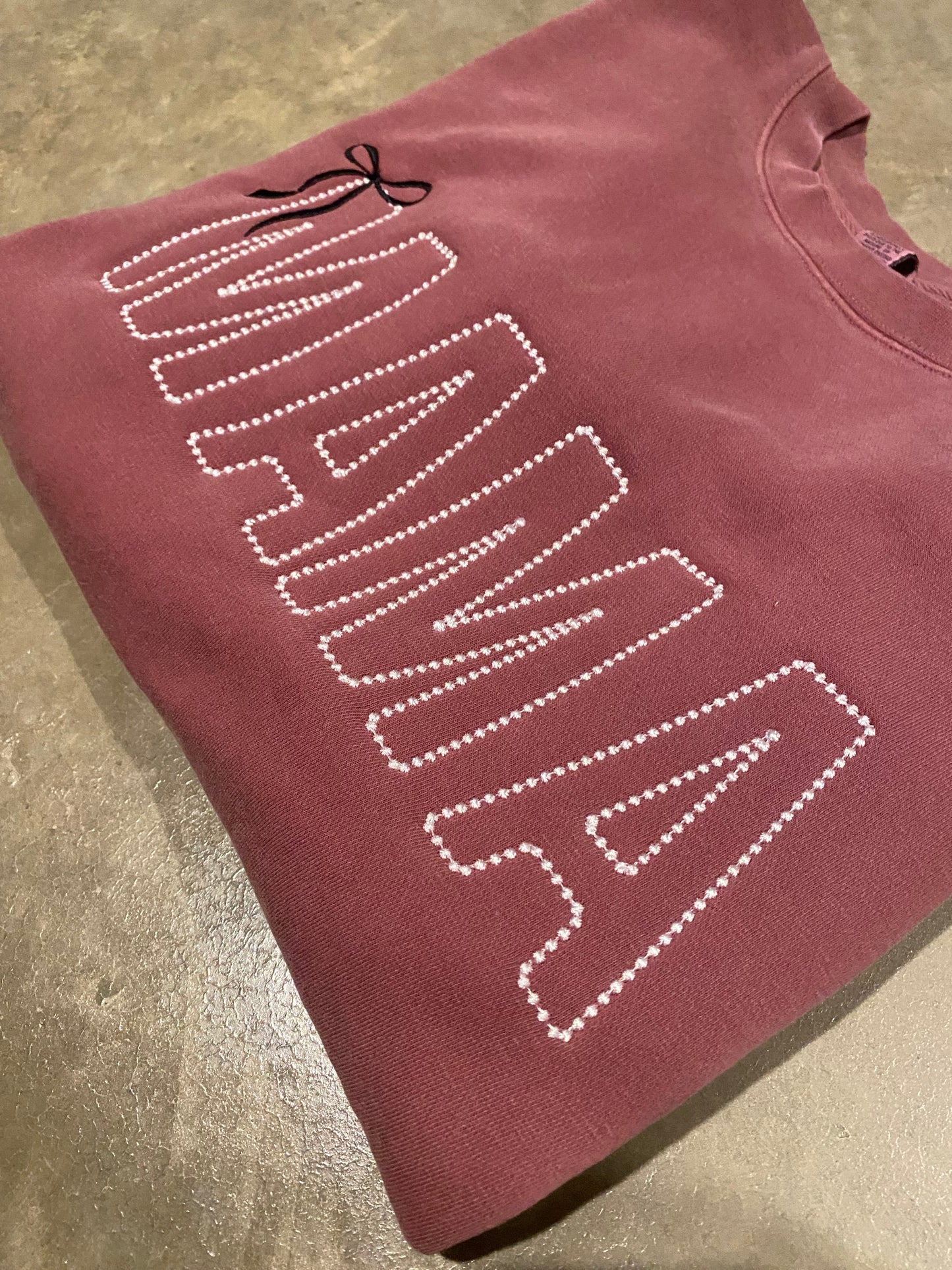 Custom Beaded Font Bow π