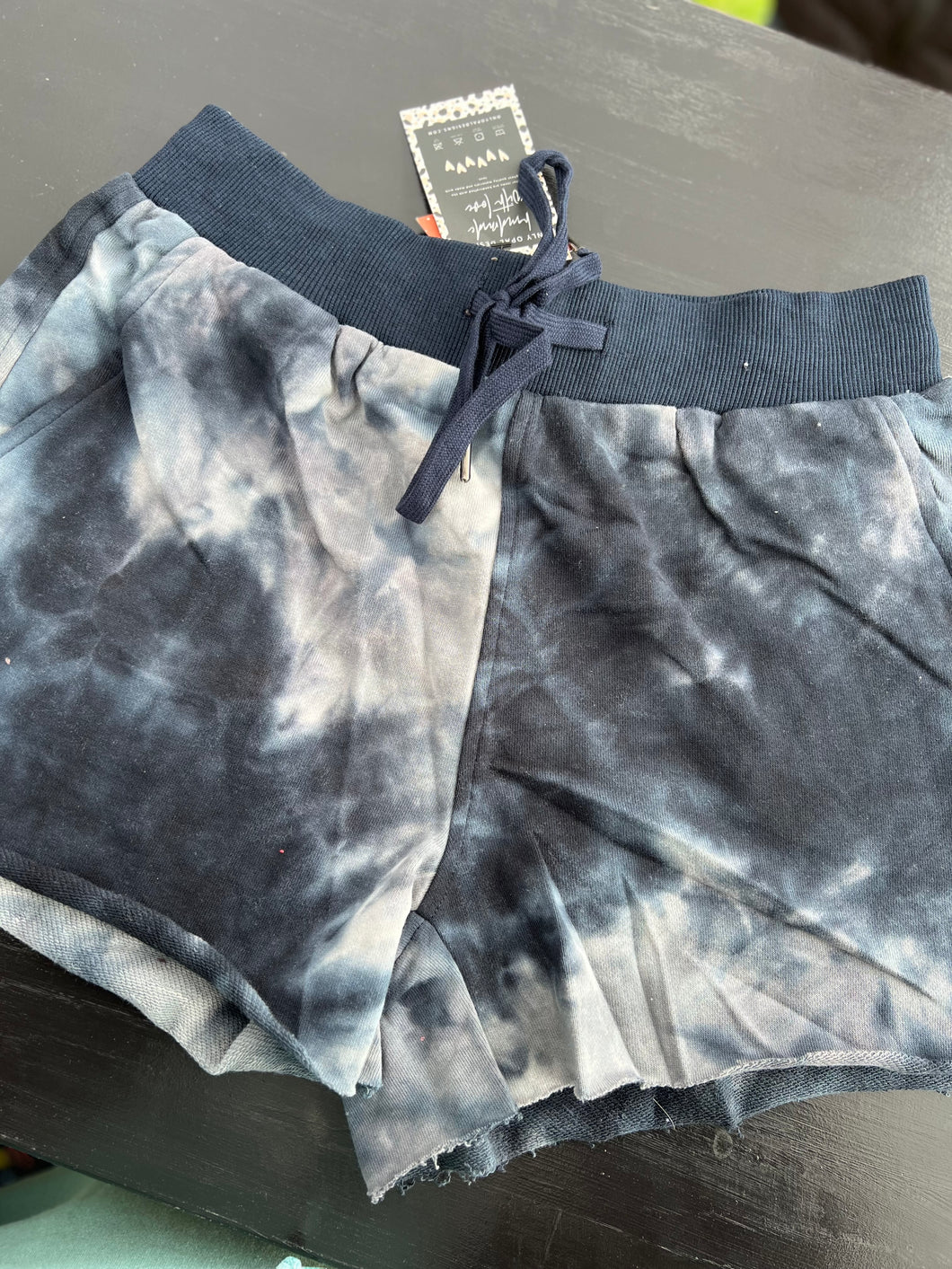 Navy Tie Dye Sweat Shorts