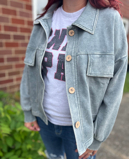 Ash Jade Mineral Cropped Jacket
