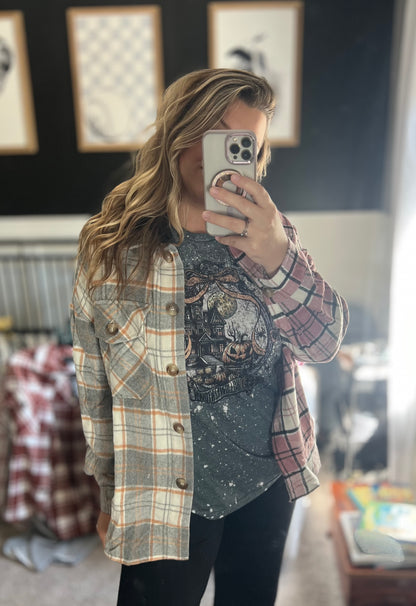 Plaid Pink Combo Shacket