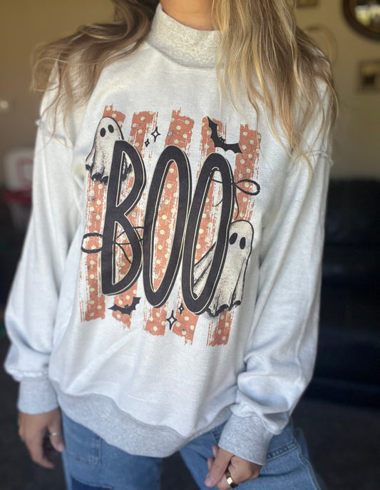 BOO / Merry & Bright Reversible Mock Neck