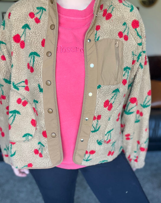 Cherry Sherpa Jacket 🍒