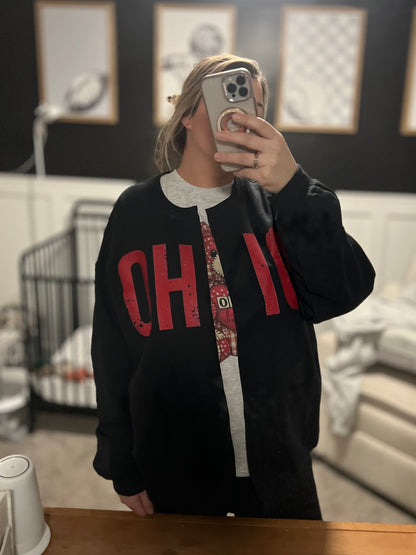 OH IO Split Cardigan Sweatshirt
