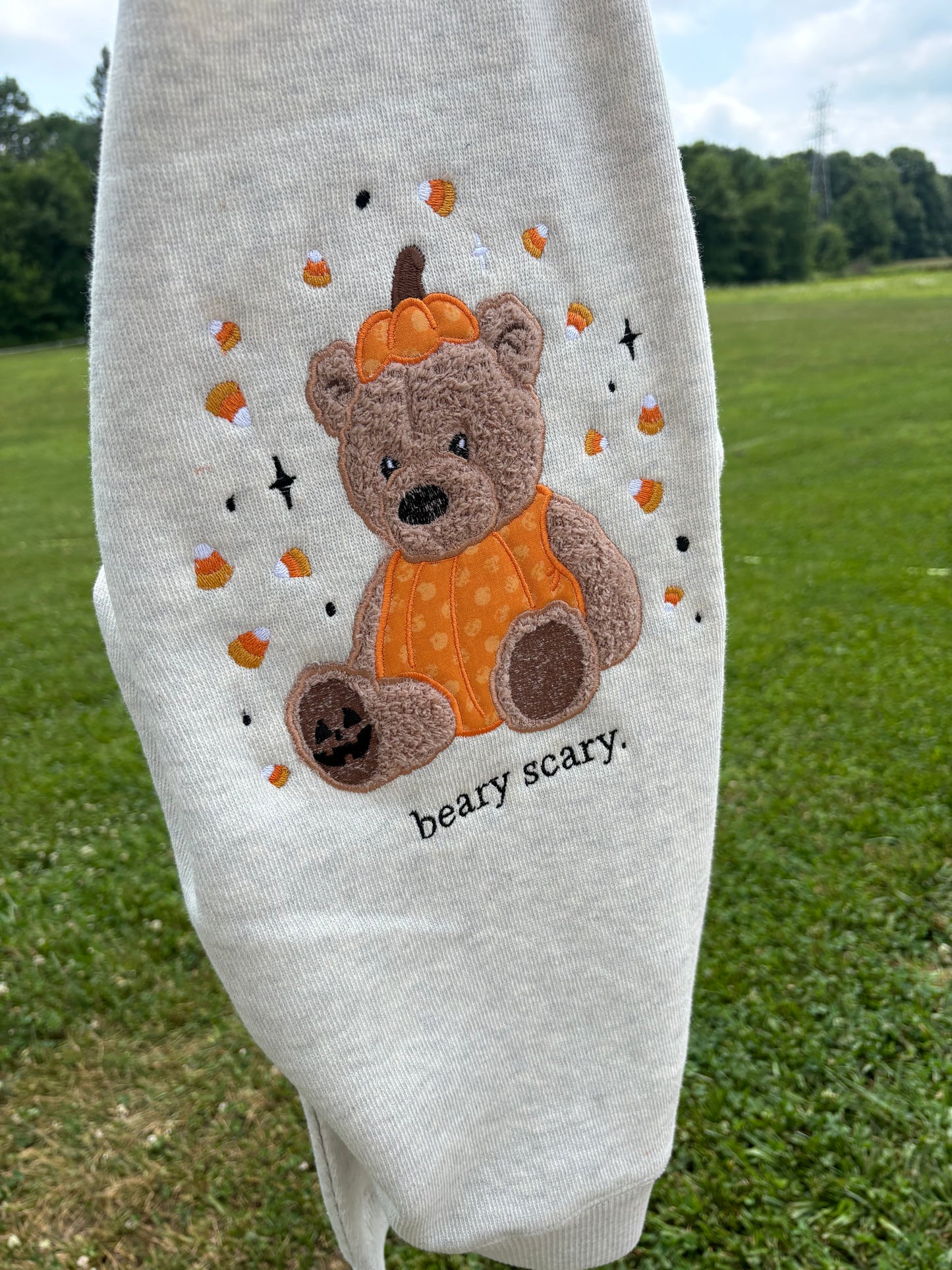 Embroidered Beary Scary Sweater