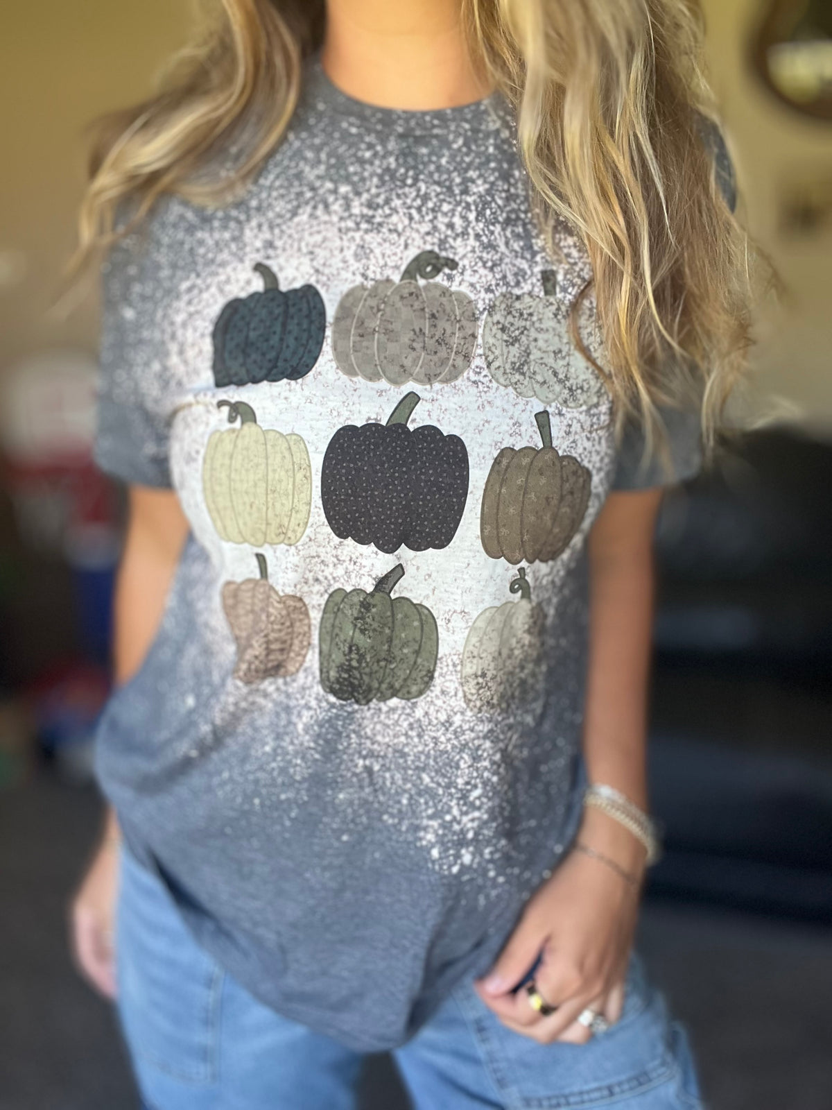 Pumpkin Collage Bleached Tee