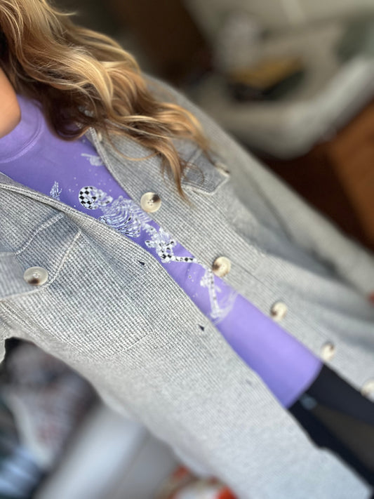 Oversized Ribbed Long Shacket with POCKETS