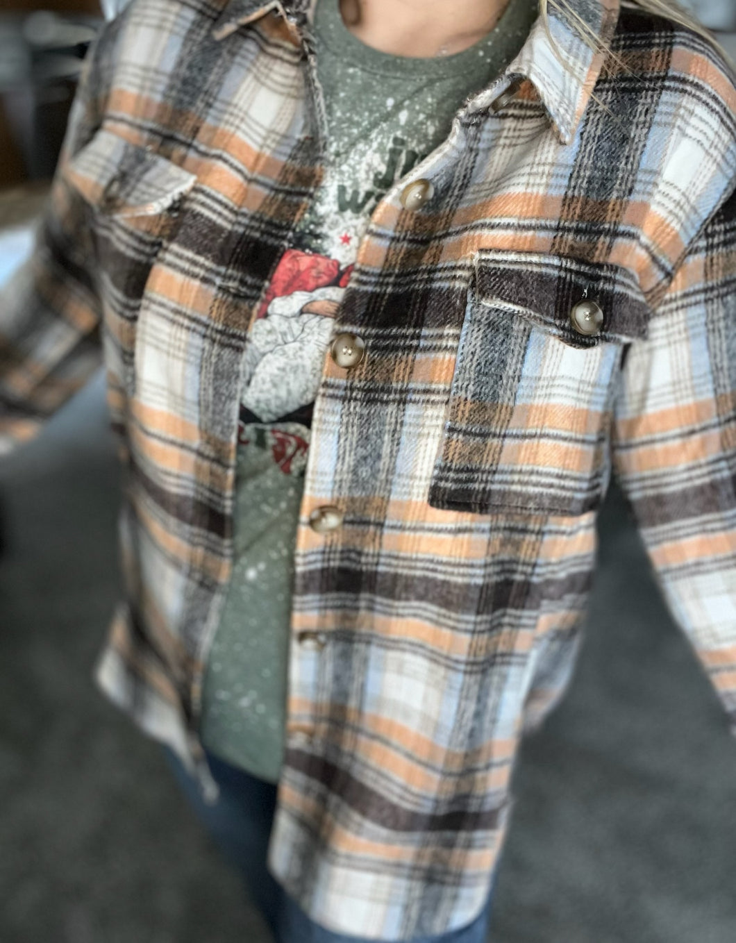 Rust Plaid Shacket