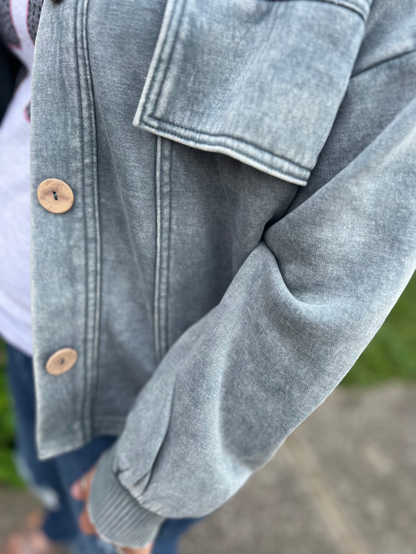 Ash Jade Mineral Cropped Jacket