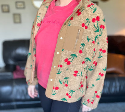 Cherry Sherpa Jacket 🍒
