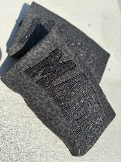 Custom Curved Glitter Leopard