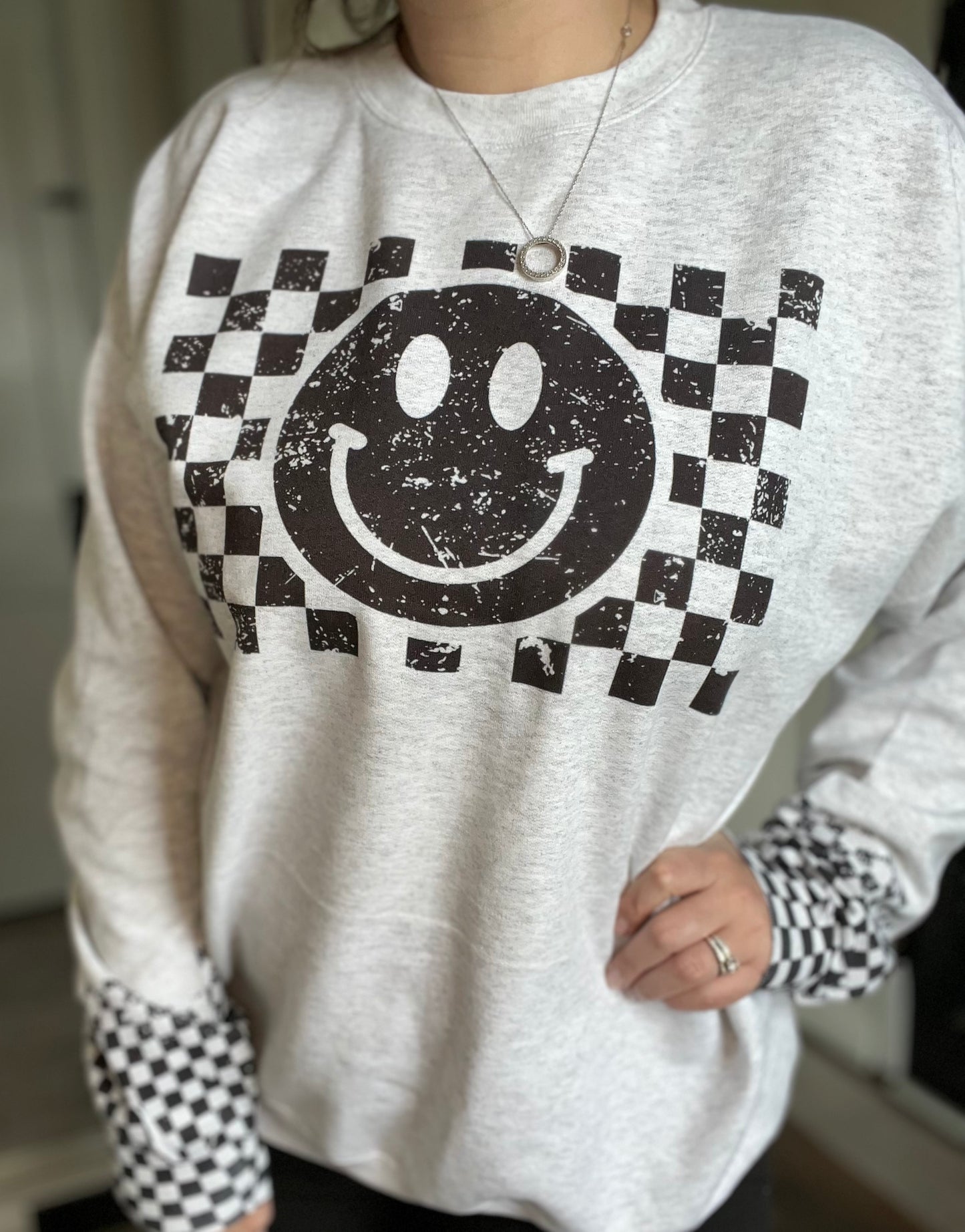 Grunge Checkered Smiley