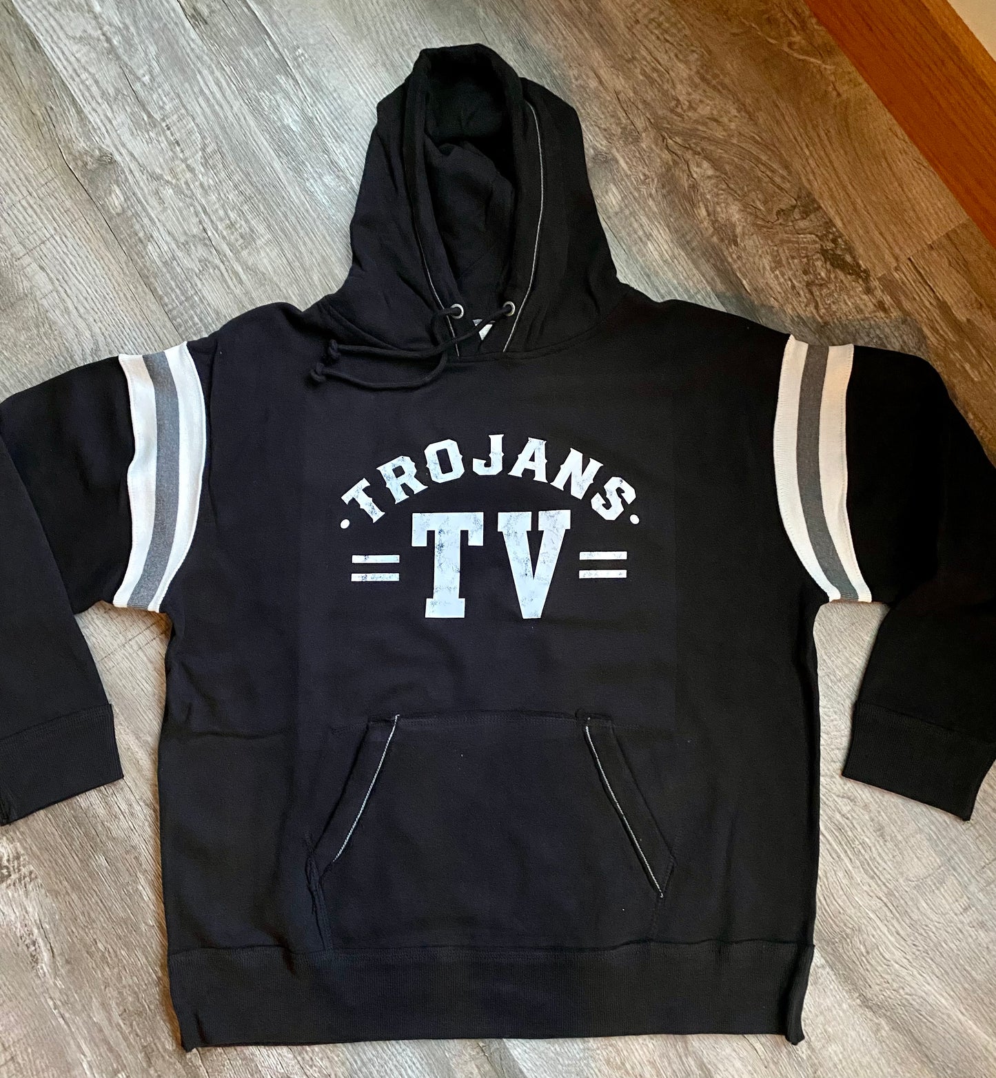 TV Striped Sleeve Hoodie